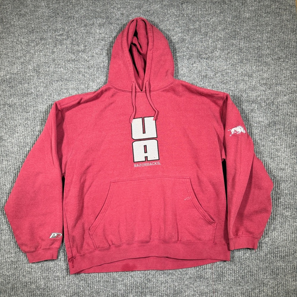 Pro Player Arkansas Razorbacks Hoodie Mens XL Red Embroidered Pullover